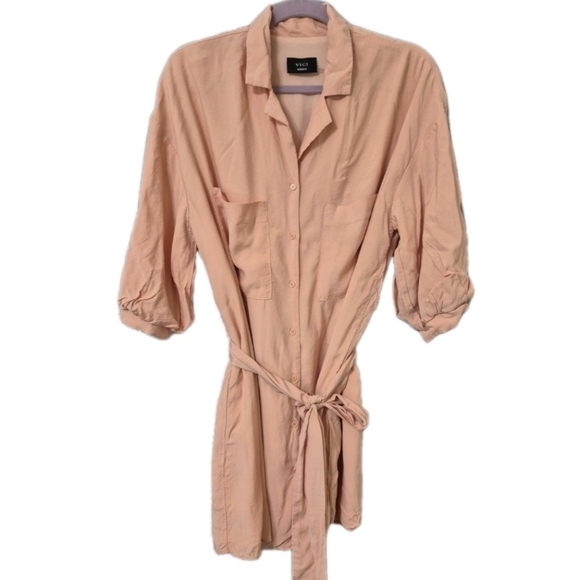Vici Brenna Blouson Sleeve Shirt Dress Size Medium Peach - Picture 3 of 4